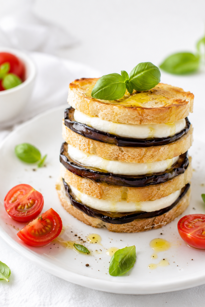 Torre di pane e melanzane