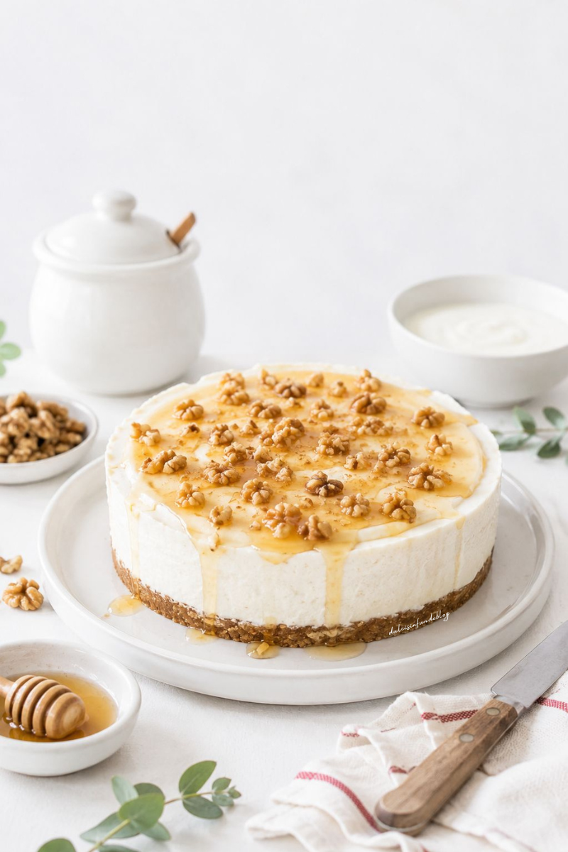 Cheesecake yogurt miele e noci