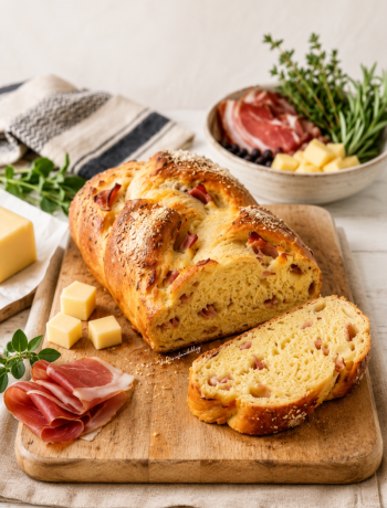 Treccia di pan brioche farcita