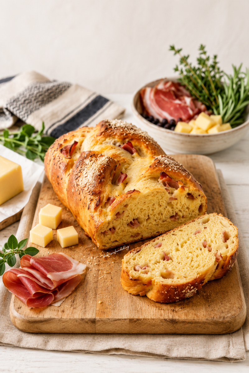 Treccia di pan brioche farcita