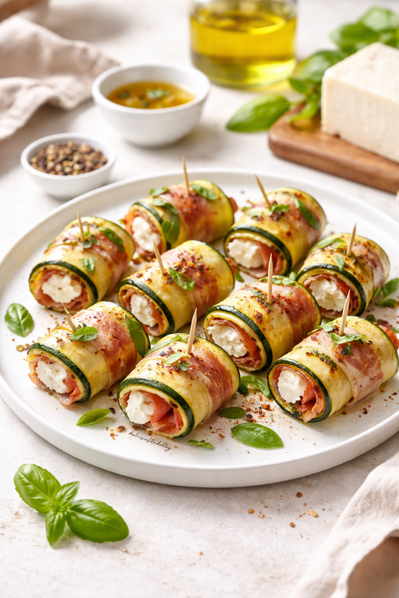 Involtini zucchina, speck e quartirolo