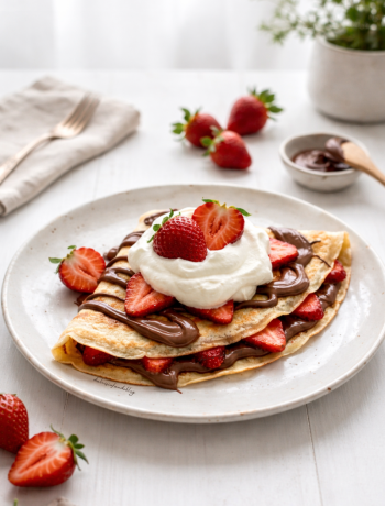 Crepes dolci con nutella e fragole