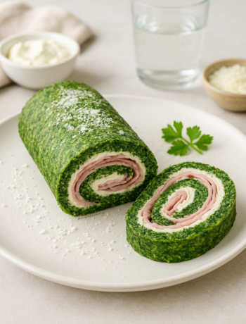 Rotolo di spinaci con Philadelphia e prosciutto cotto