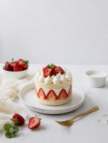 Mini cake alla crema al latte e fragole