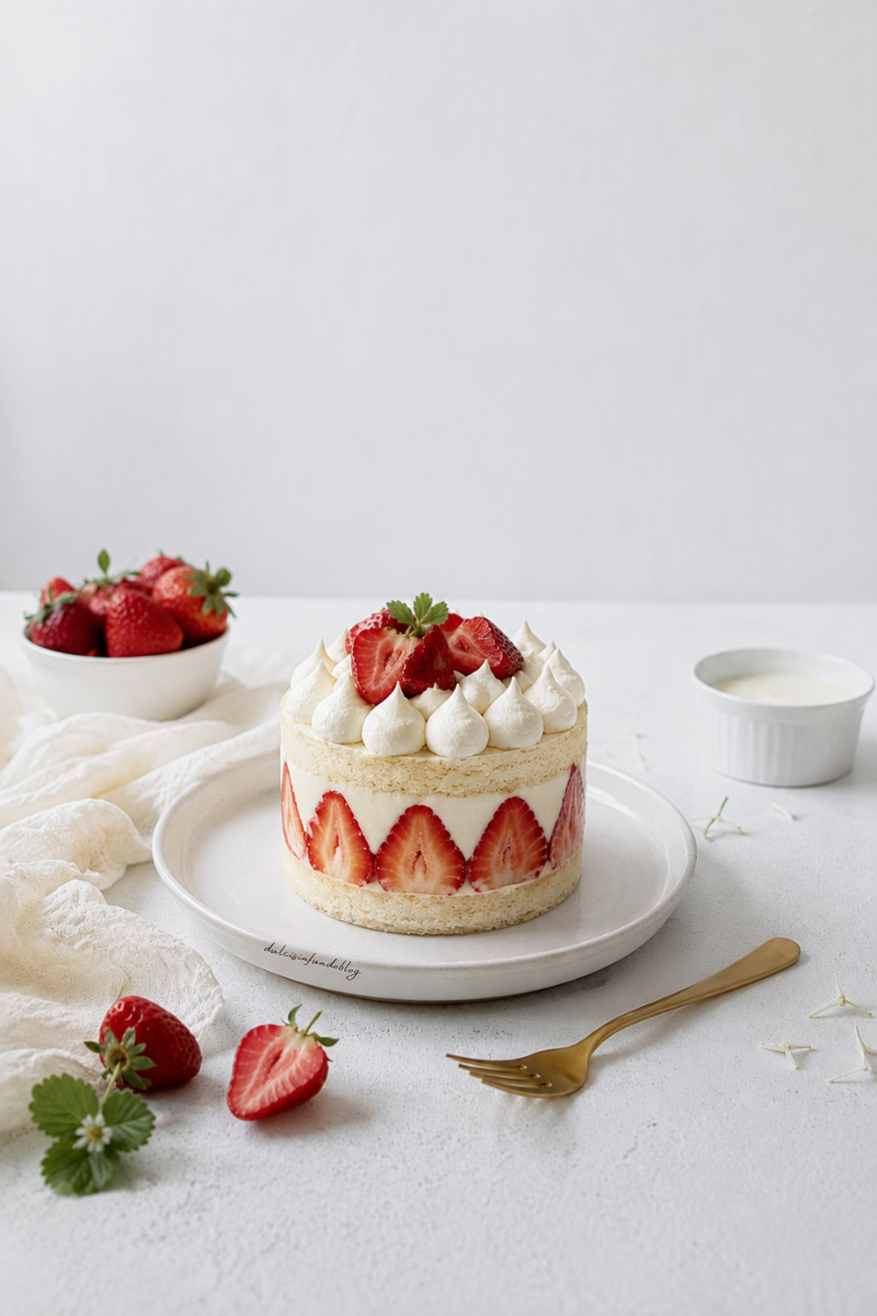 Mini cake alla crema al latte e fragole