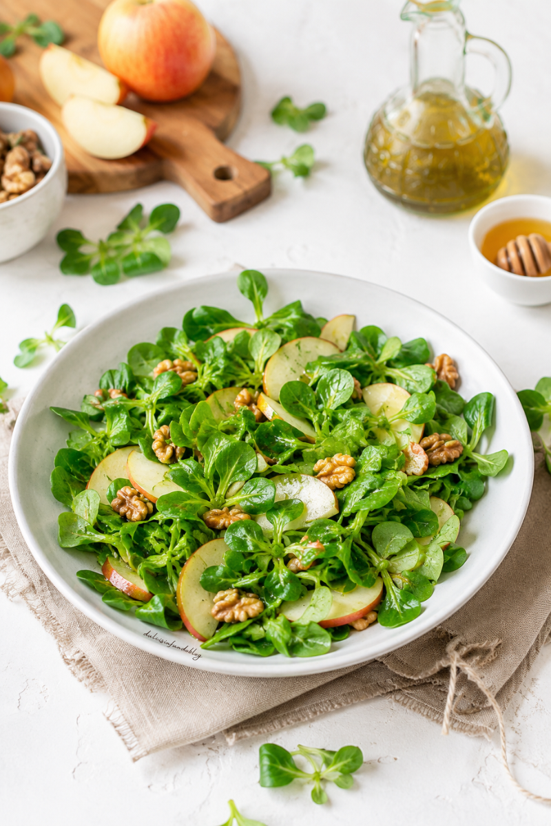 Insalata valeriana e mele