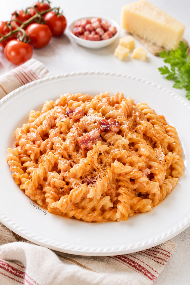 Fusilli panna e pancetta