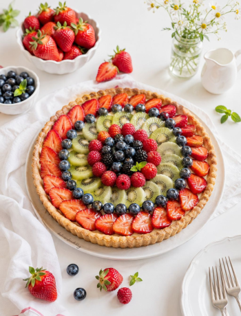 Crostata alla frutta con lemon curd