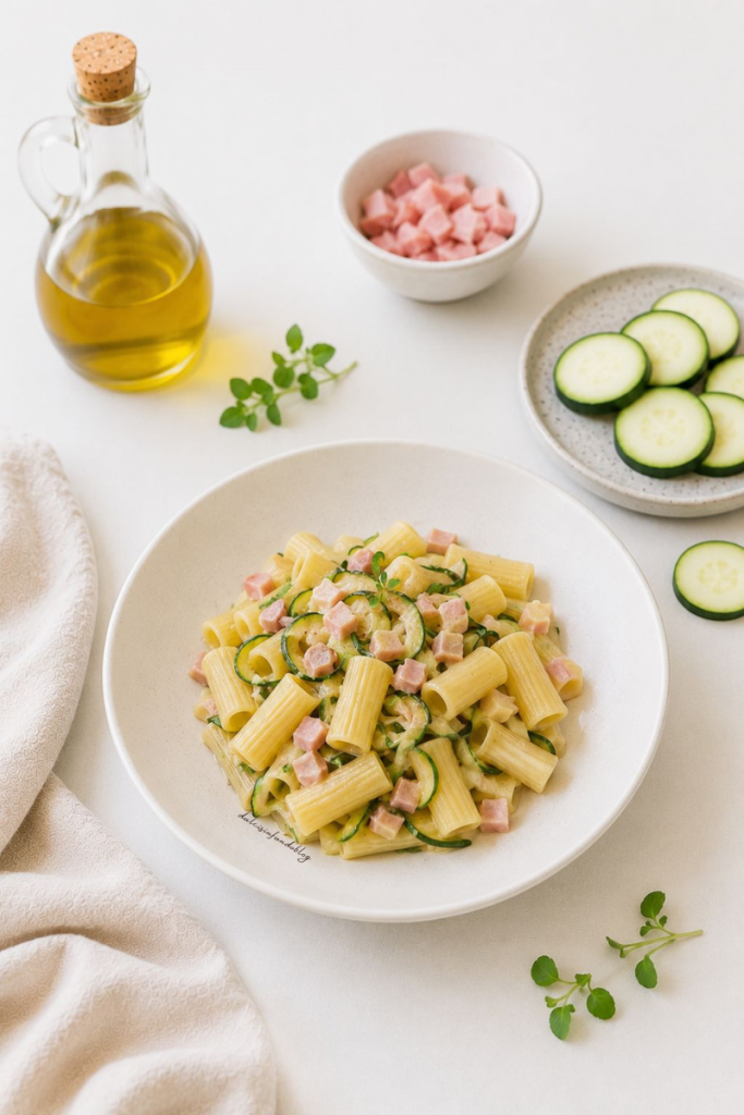 Pasta zucchine e prosciutto cotto