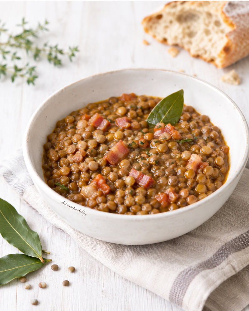 Lenticchie in umido con pancetta