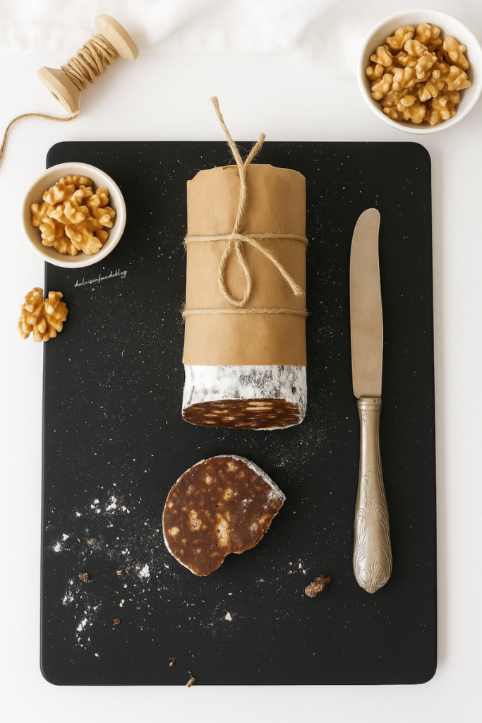 Salame al cioccolato con le noci