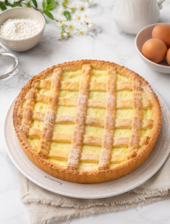 Crostata di frolla e crema pasticcera di una volta