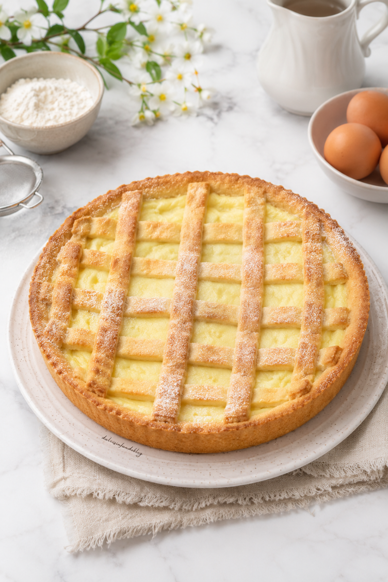Crostata di frolla e crema pasticcera di una volta