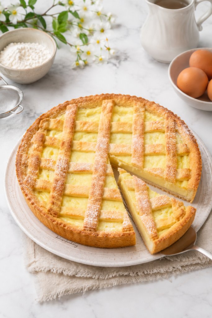 Crostata di frolla e crema pasticcera di una volta