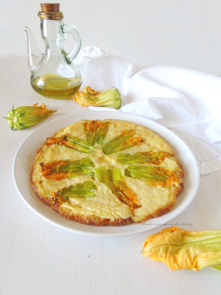 Frittata con fiori di zucca
