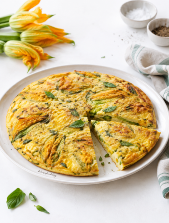 Frittata con fiori di zucca