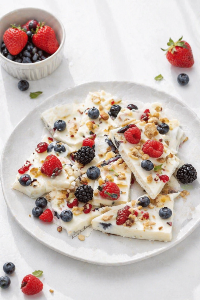 Frozen yogurt bark