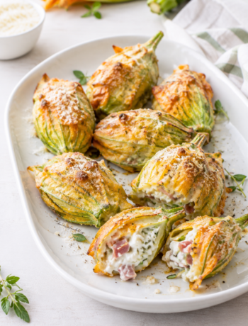 Fiori di zucca ripieni al forno