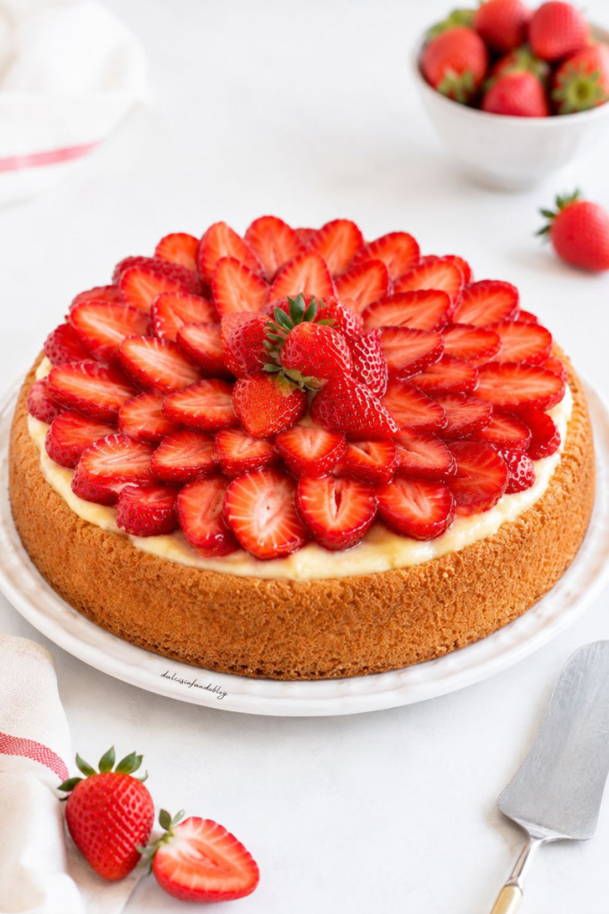 Crostata morbida alle fragole e crema pasticcera