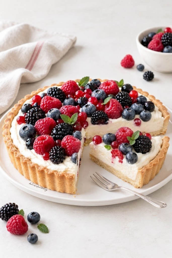 Crostata ai frutti di bosco e crema al mascarpone