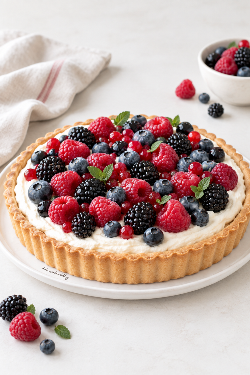 Crostata ai frutti di bosco e crema al mascarpone