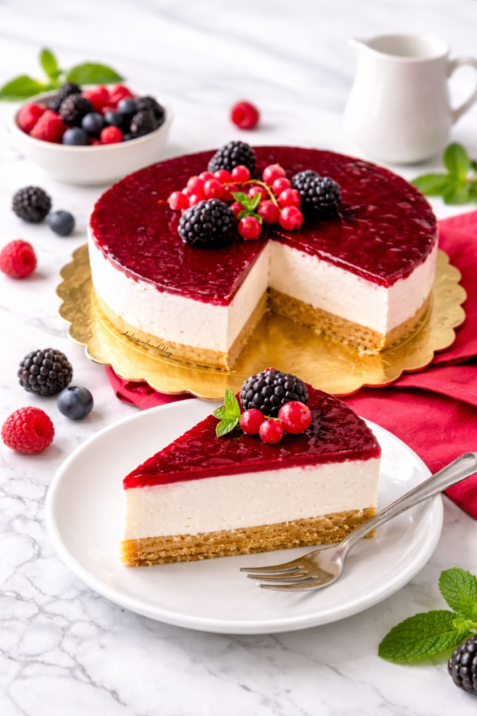 Cheesecake cioccolato bianco e frutti di bosco