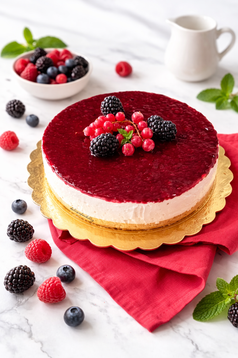 Cheesecake cioccolato bianco e frutti di bosco