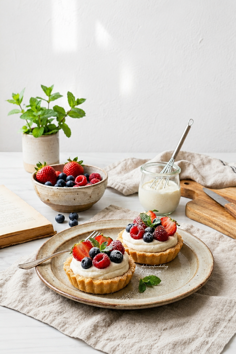 Crostatine alla frutta con crema chantilly