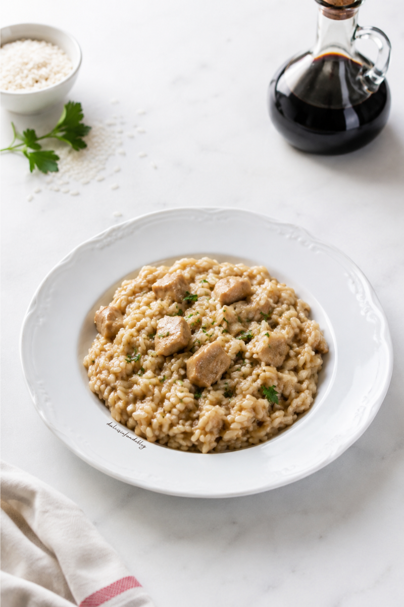 Risotto con Pollo e Aceto Balsamico