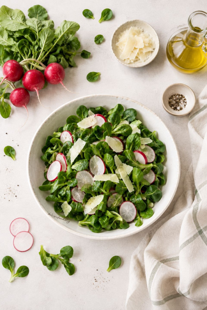 Insalata ravanelli e valeriana
