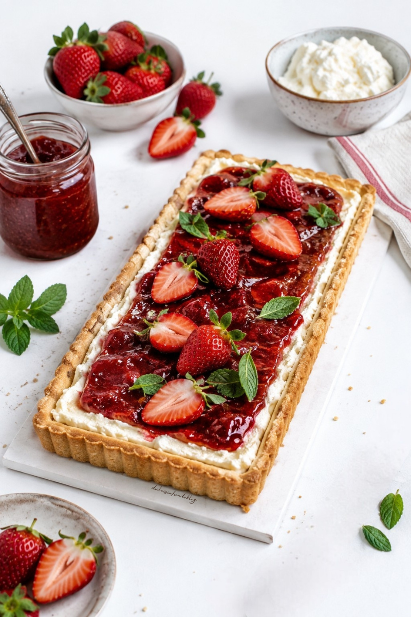 crostata di ricotta e fragole