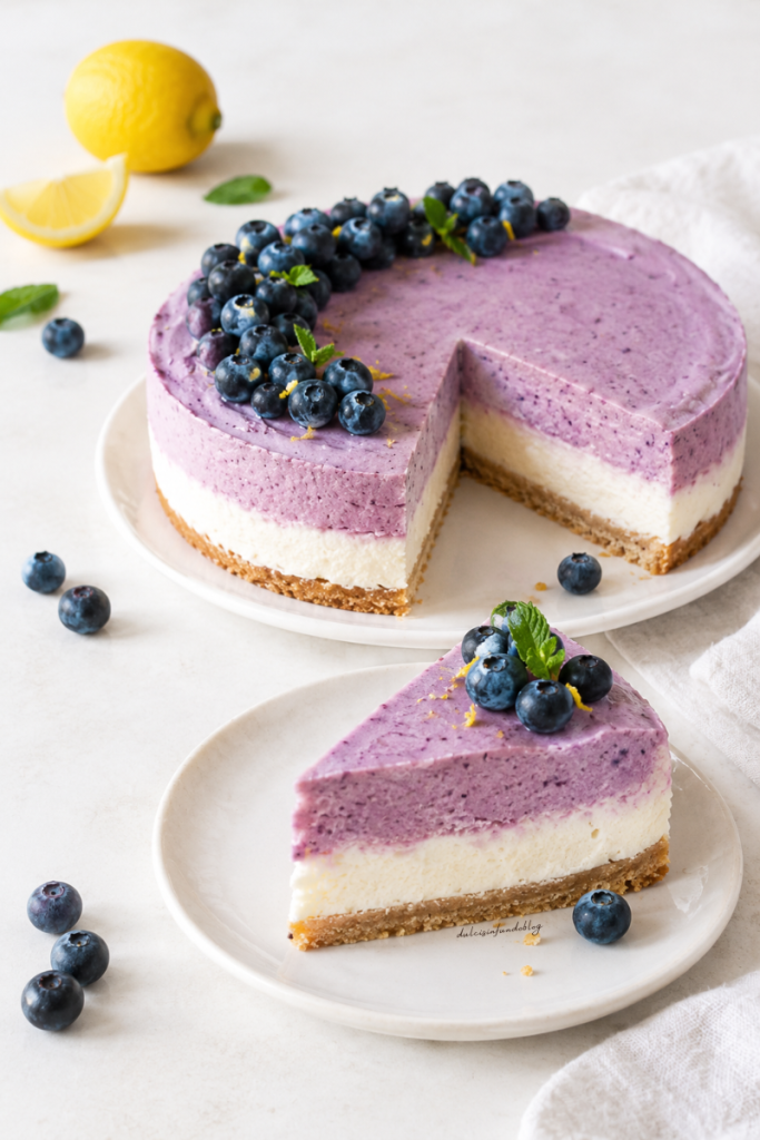 Cheesecake limone e mirtilli