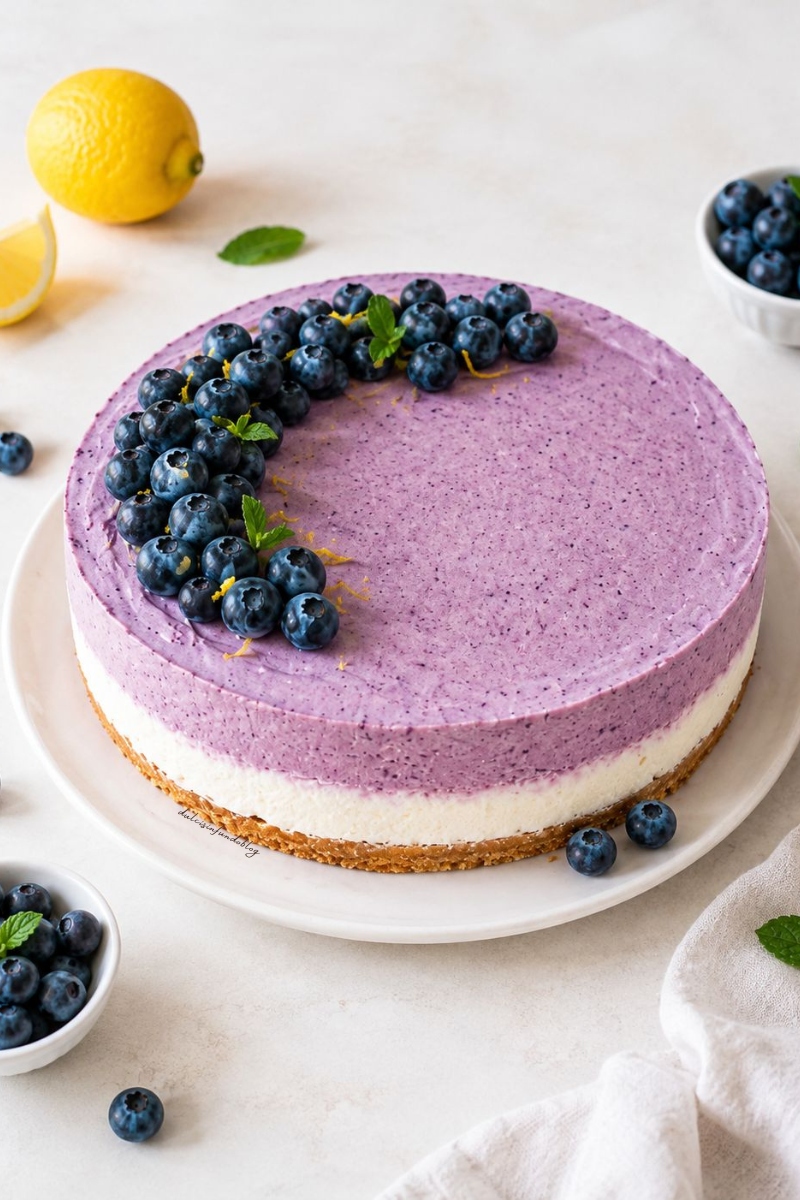 Cheesecake limone e mirtilli
