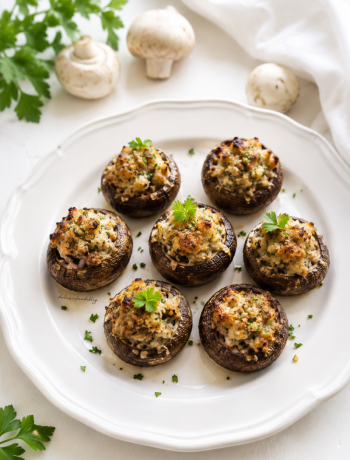 Funghi champignon ripieni e gratinati al forno