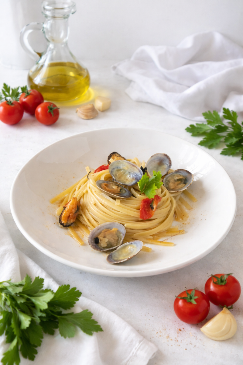 Linguine cozze vongole e pomodorini