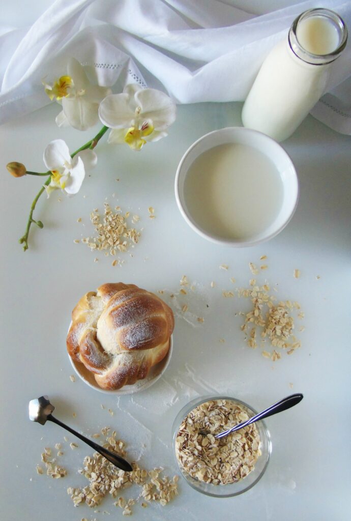 Brioche al latte e fiocchi d'avena