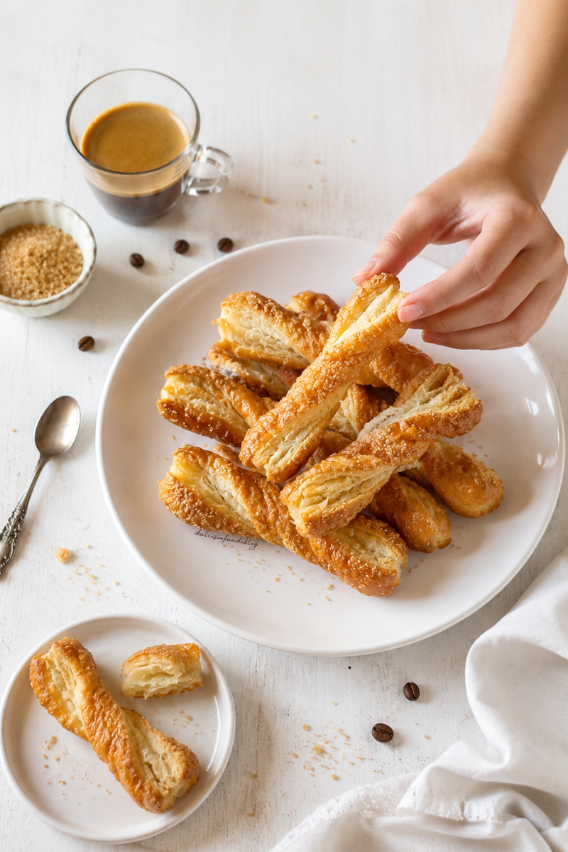 Treccine dolci di pasta sfoglia