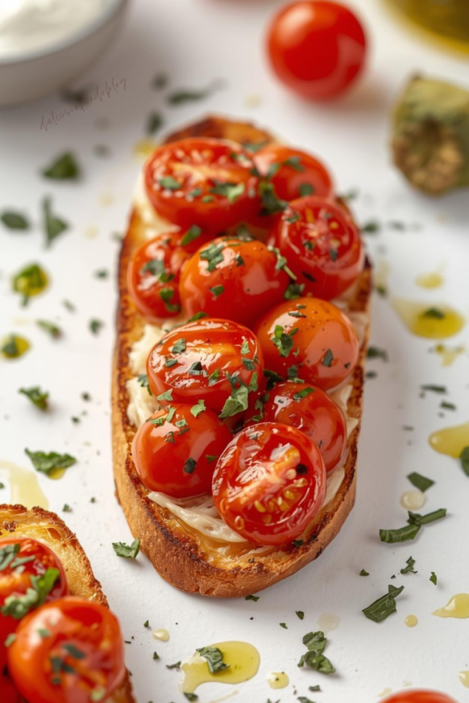 Bruschetta con olio novello e pomodorini