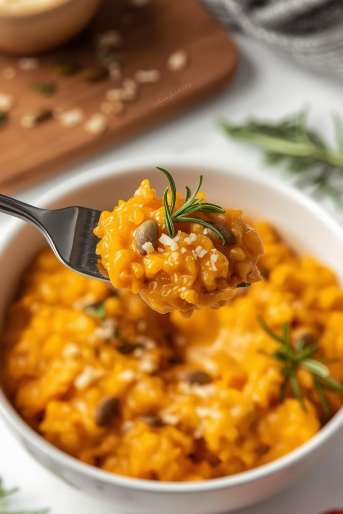 Risotto cremoso alla zucca e rosmarino