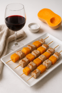 Spiedini di lonza e zucca