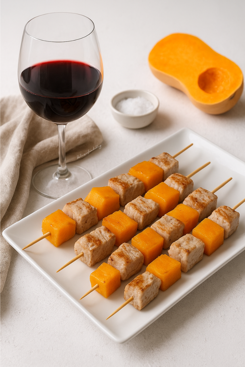 Spiedini di lonza e zucca