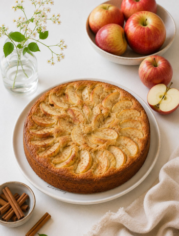 Torta di mele e cannella con zucchero di canna