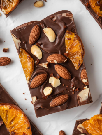 Barrette cioccolato, arancia candita e mandorle