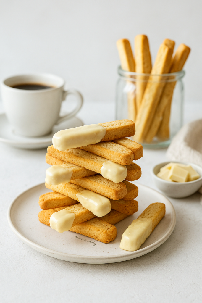 Biscotti fiammifero al cioccolato bianco