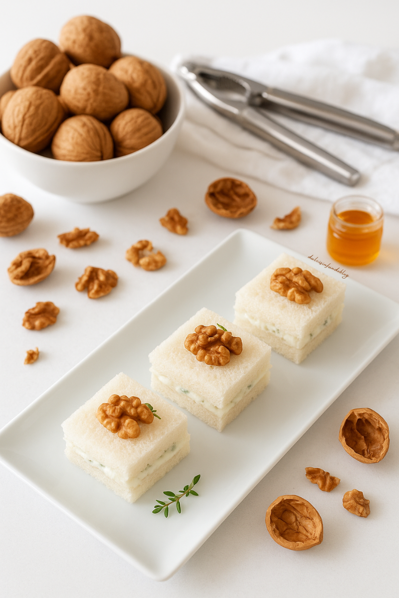 Quadratini gorgonzola e noci