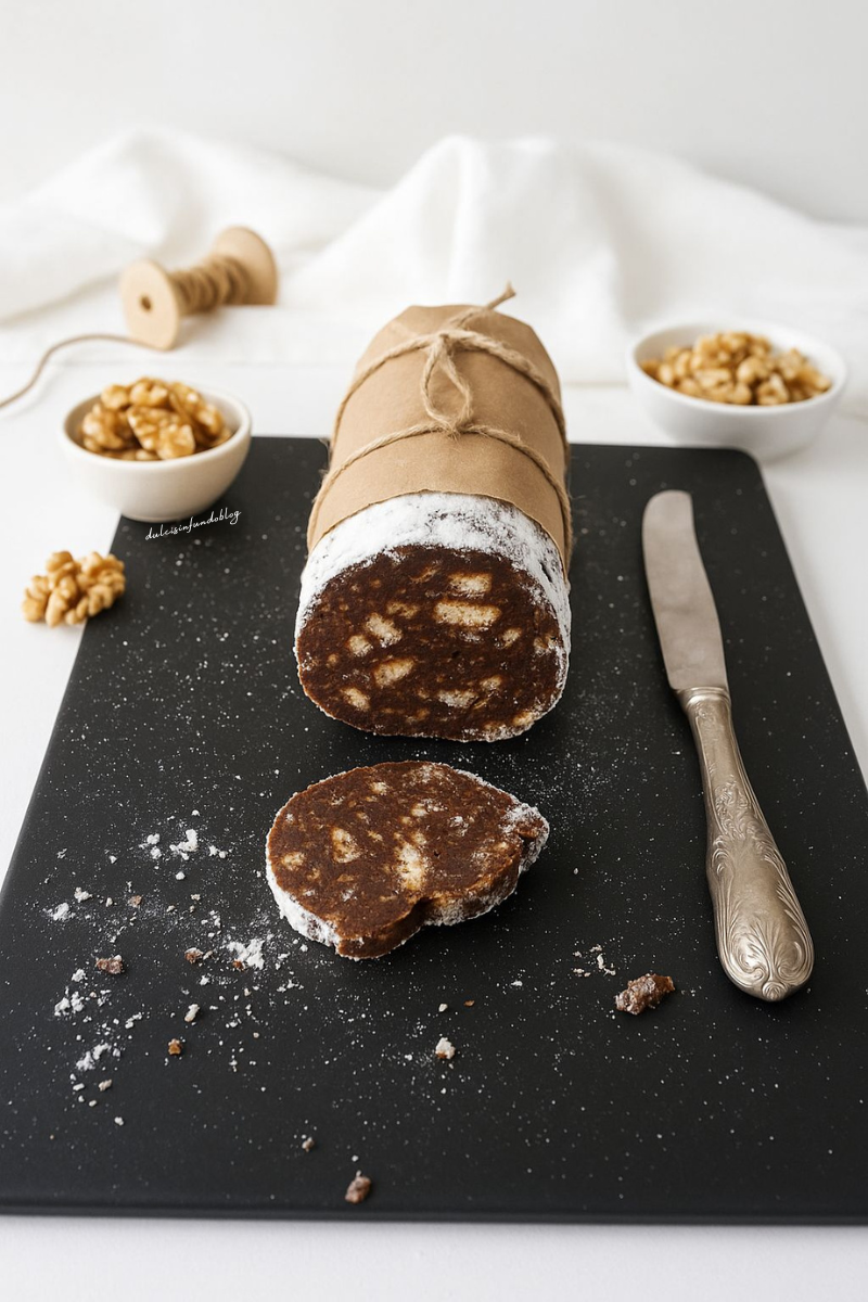 Salame al cioccolato con le noci