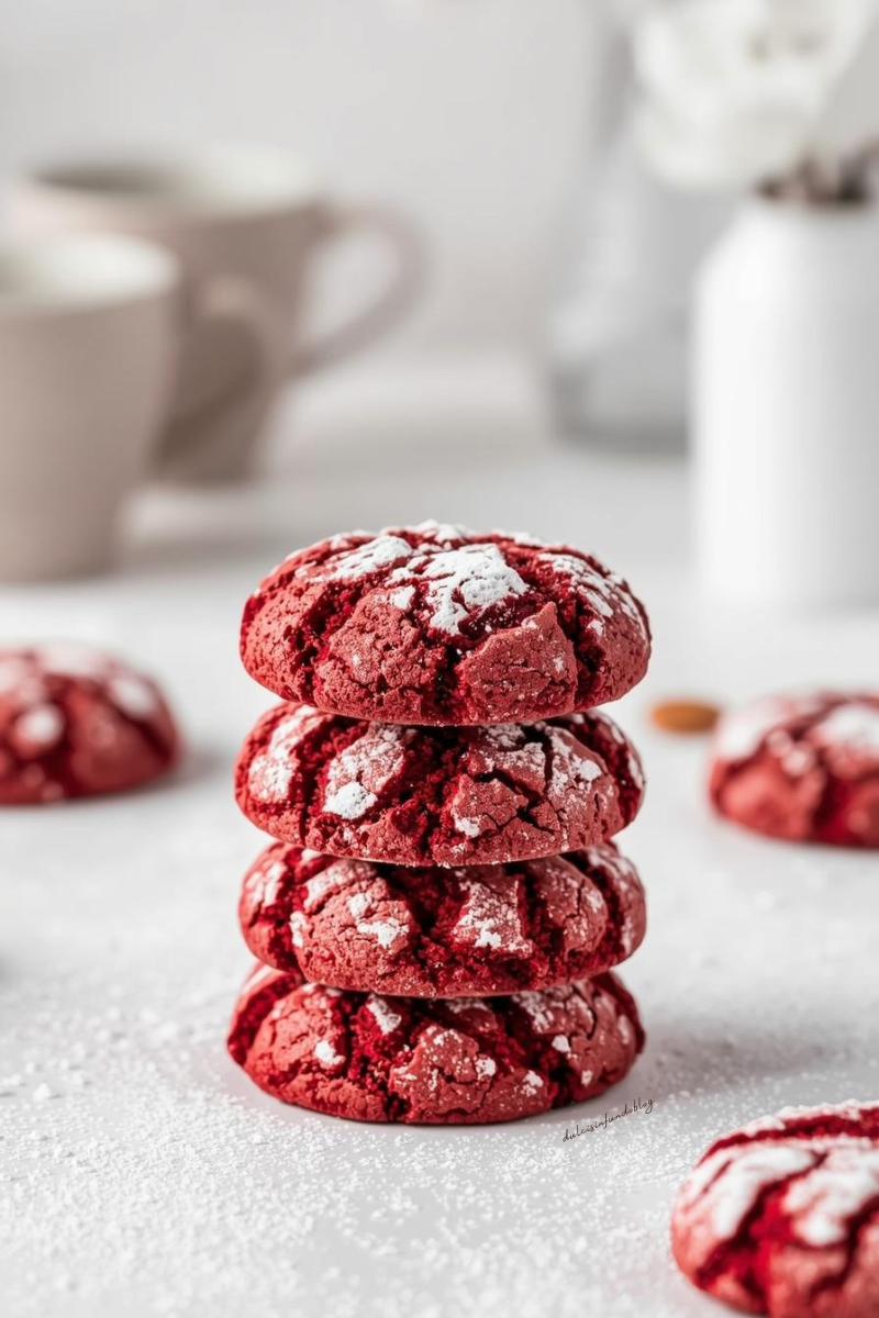 Red Velvet Crinkle Cookies