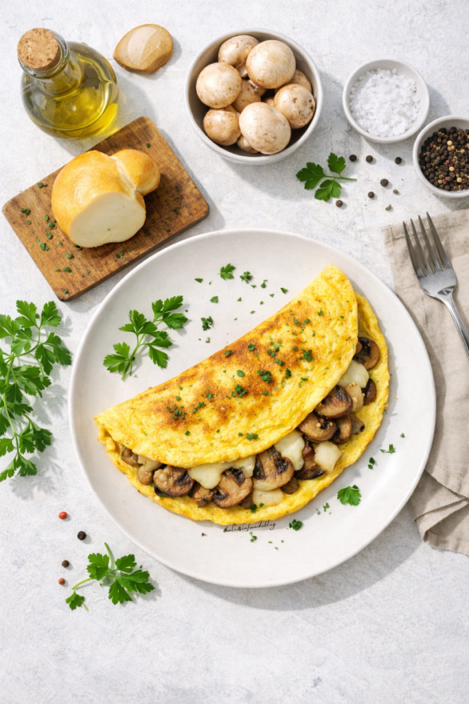 Omelette Funghi e Scamorza Affumicata