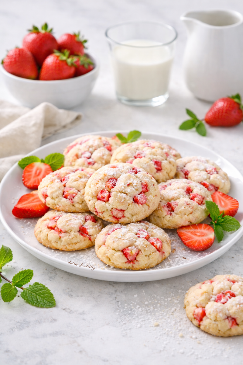 Biscotti alle fragole morbidi