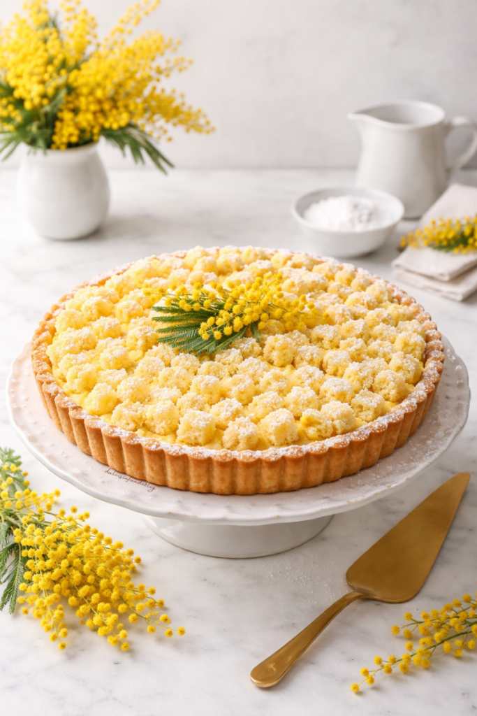 Crostata mimosa con crema pasticcera